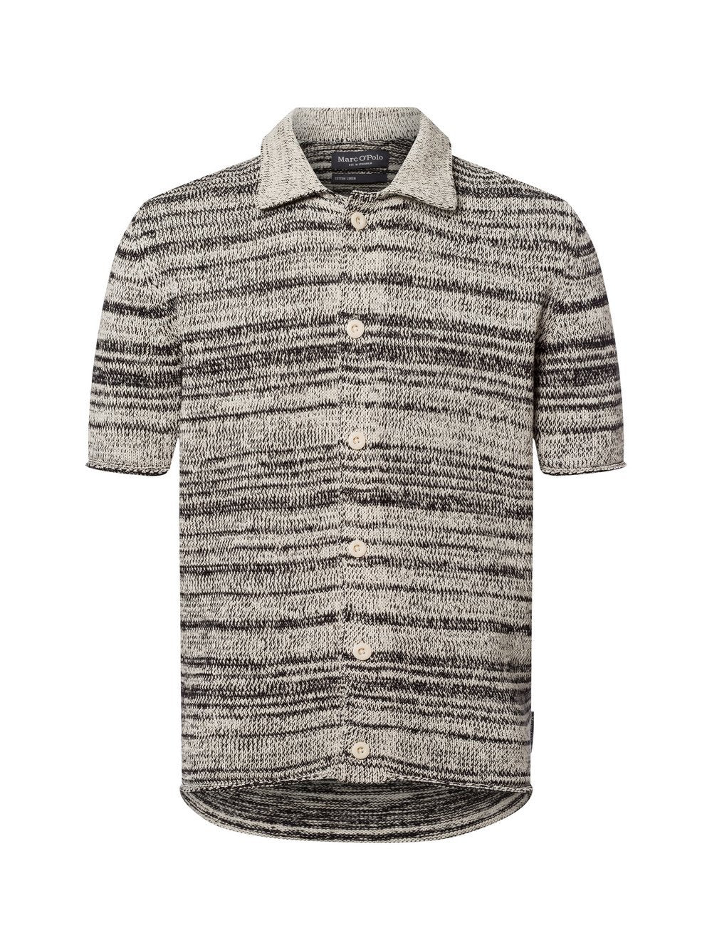 Marc O'Polo Strickshirt mit Leinenanteil Herren Baumwolle meliert