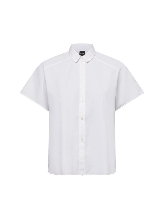 BOSS Kurzarmbluse Damen Baumwolle