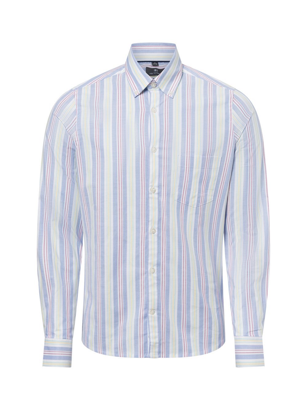 Nils Sundström Freizeithemd Herren Slim Fit Baumwolle gestreift