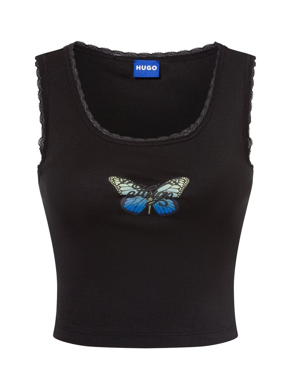 HUGO Croptop Damen Baumwolle bedruckt