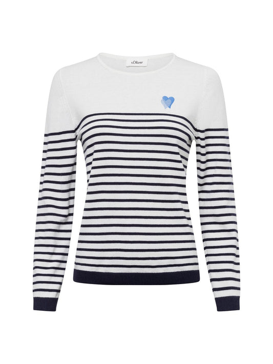 s.Oliver Damen-Pullover Damen Baumwolle gestreift