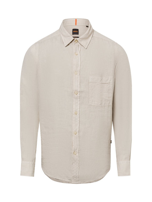 BOSS Freizeithemd aus Leinen-Anteil Herren Regular Fit