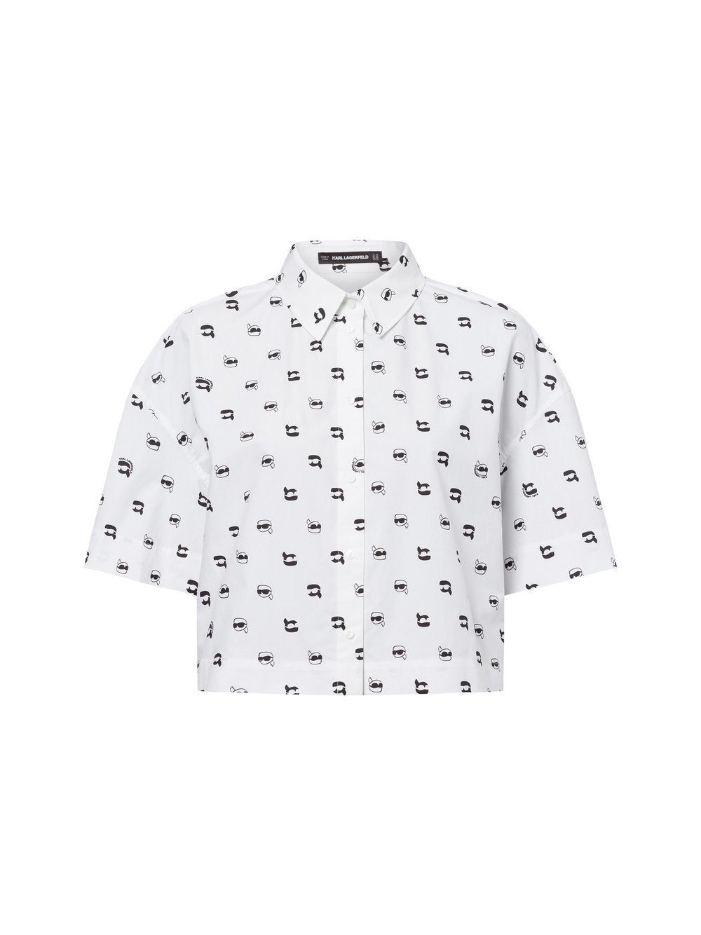KARL LAGERFELD Kurzarm-Bluse Damen Baumwolle gemustert