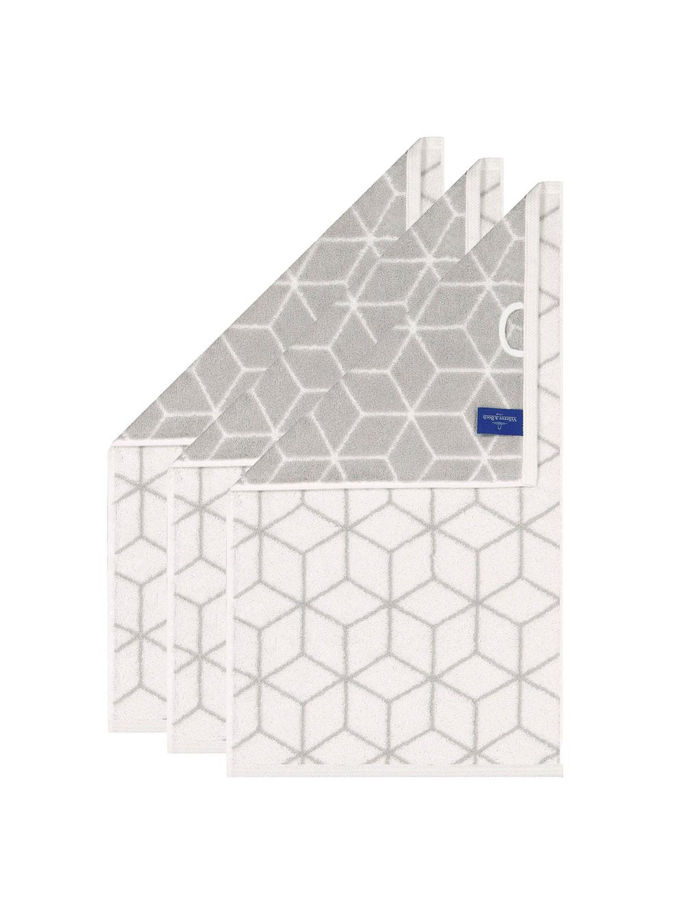 Villeroy & Boch Gästetuch 3er Pack Damen Baumwolle gemustert