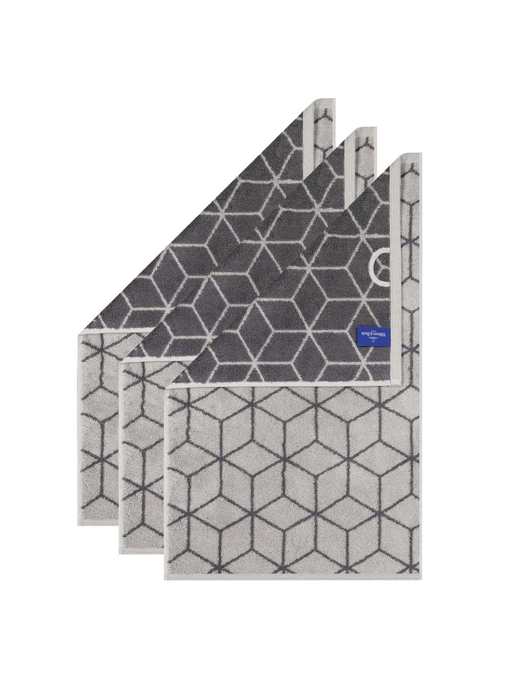 Villeroy & Boch Gästetuch 3er Pack Damen Baumwolle gemustert