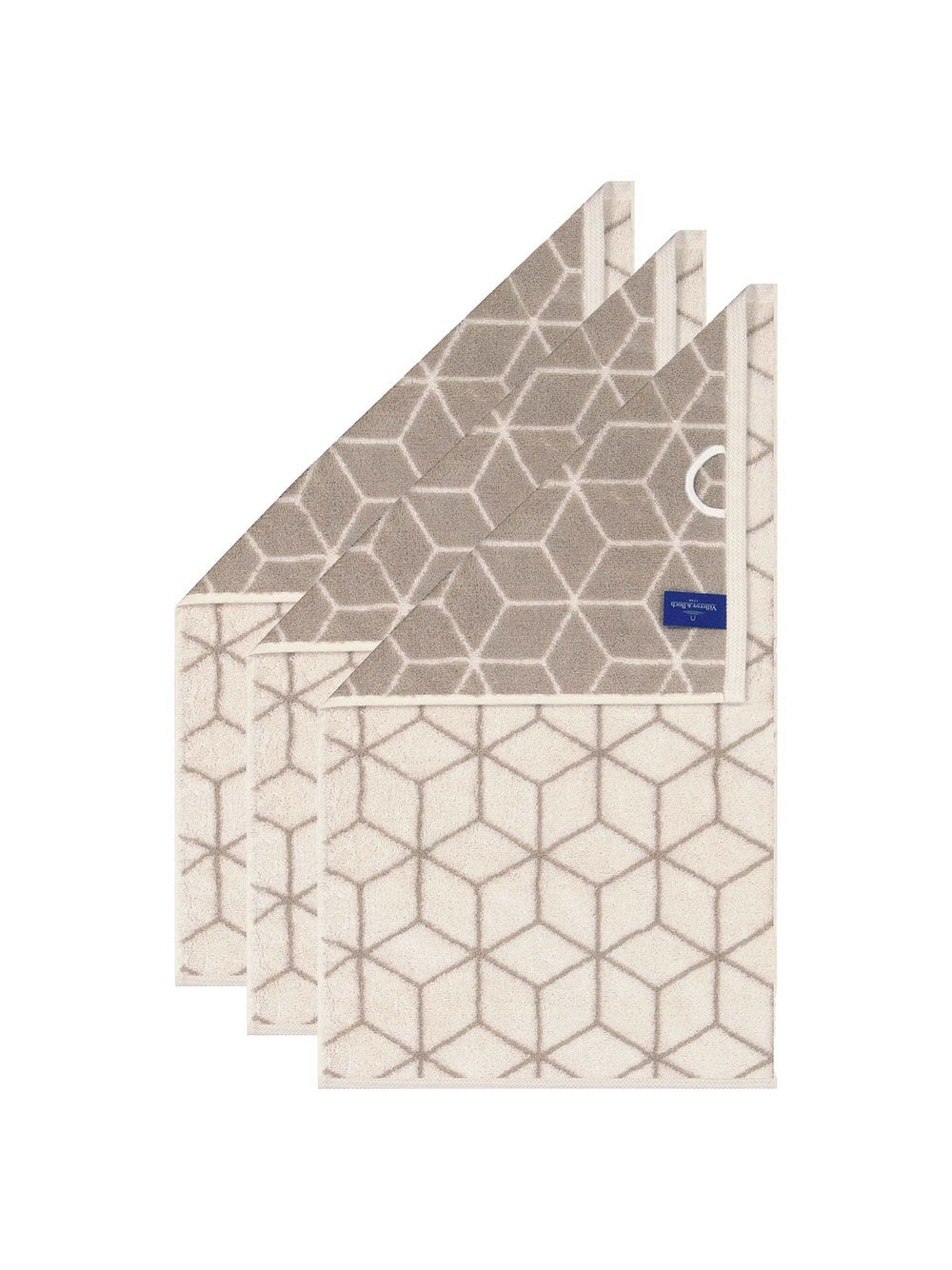 Villeroy & Boch Gästetuch 3er Pack Damen Baumwolle gemustert