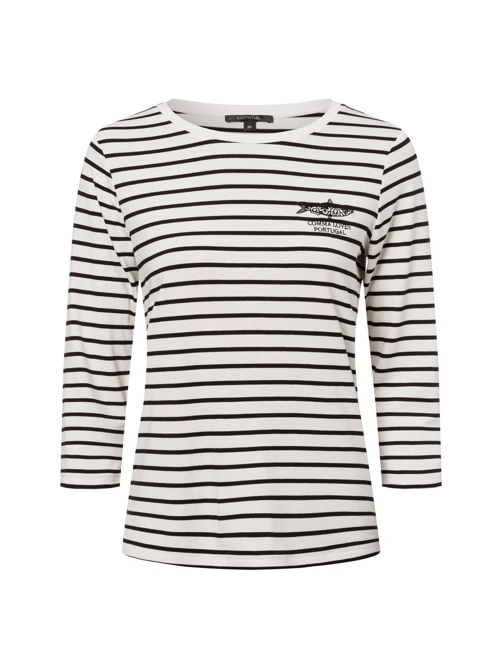 comma T-Shirt Damen Viskose gestreift