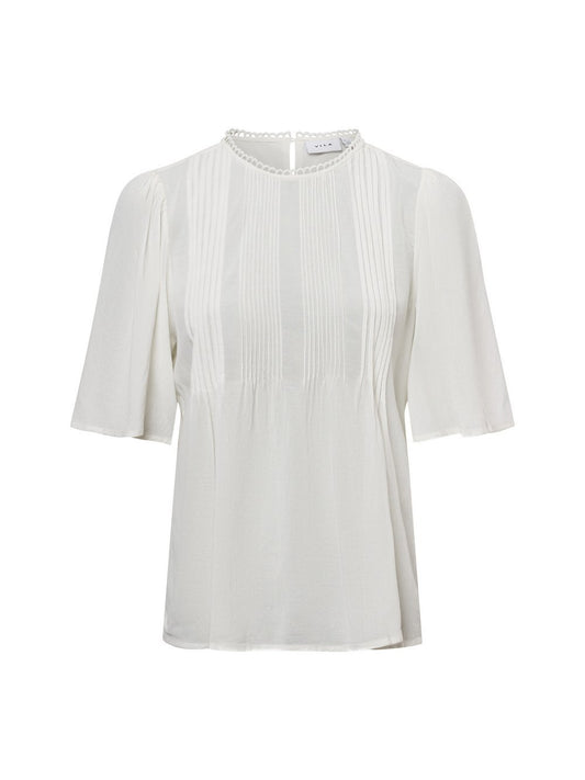 Vila Kurzarm Blusenshirt Damen Baumwolle