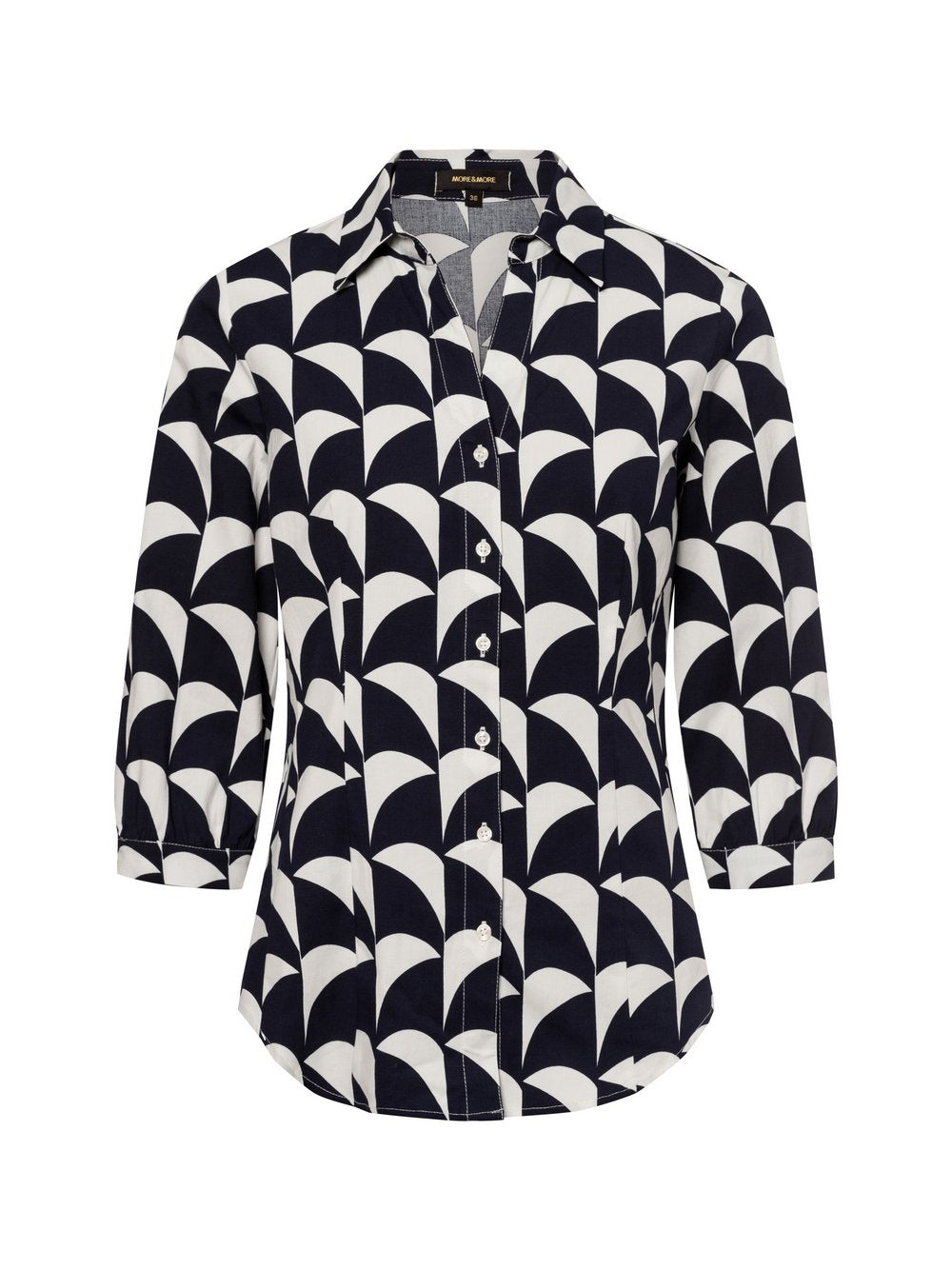 More & More Stretchbluse Damen Baumwolle gemustert