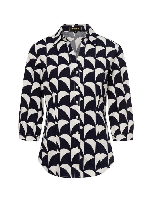 More & More Stretchbluse Damen Baumwolle gemustert