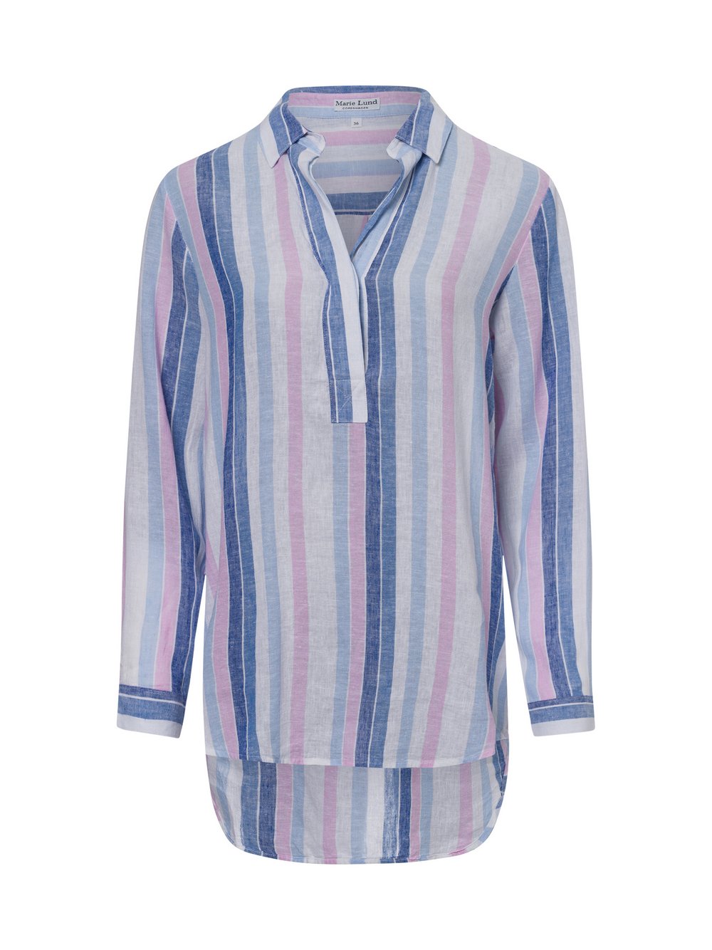 Marie Lund Tunikabluse mit Leinen-Anteil Damen Baumwolle gestreift