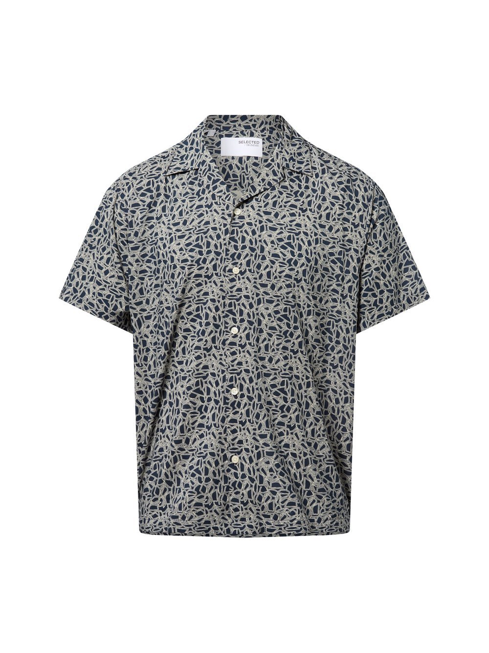 Selected Kurzarm-Hemd Herren Modern Fit Baumwolle gemustert