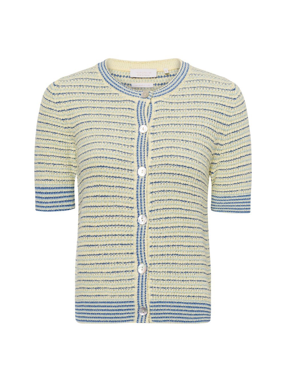 Rich & Royal Kurzarm-Strickjacke Damen Baumwolle gestreift