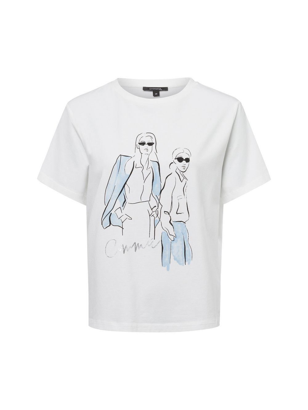 comma T-Shirt Damen Baumwolle bedruckt