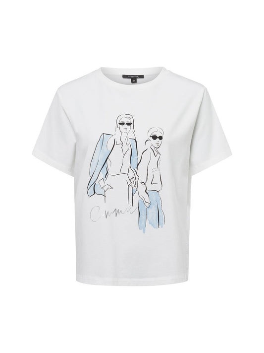 comma T-Shirt Damen Baumwolle bedruckt