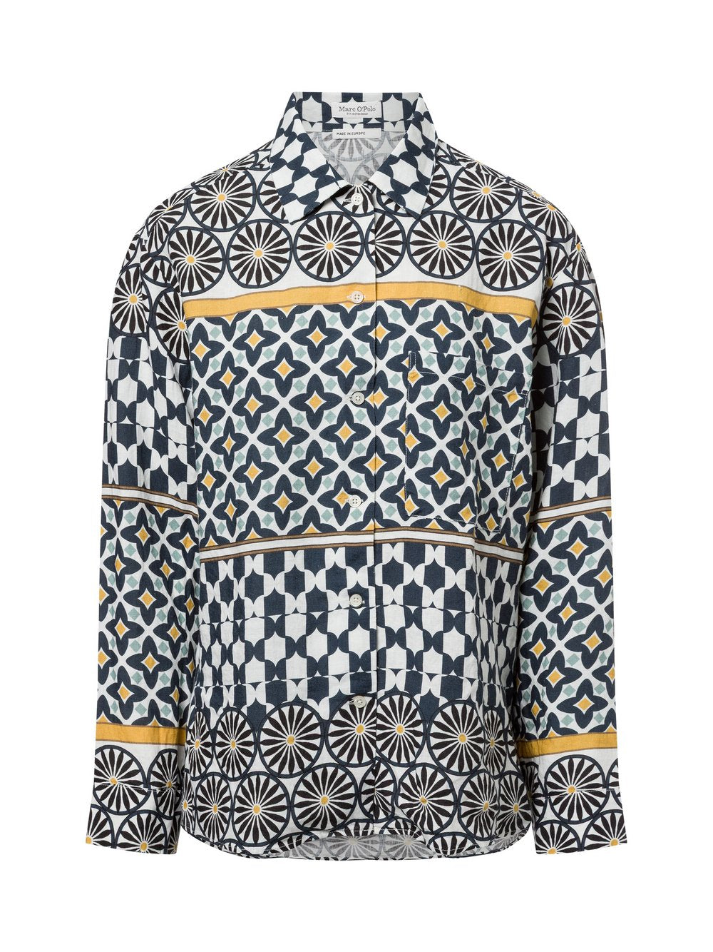 Marc O'Polo Sommerbluse aus Leinen Damen gemustert