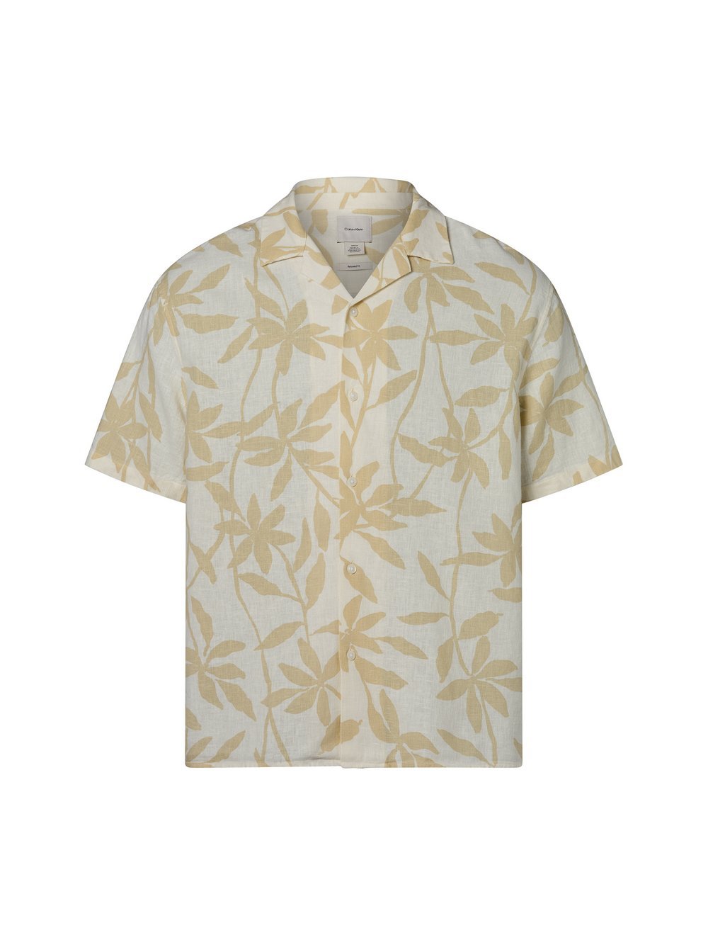 Calvin Klein Hemd mit Leinen-Anteil Herren Regular Fit gemustert