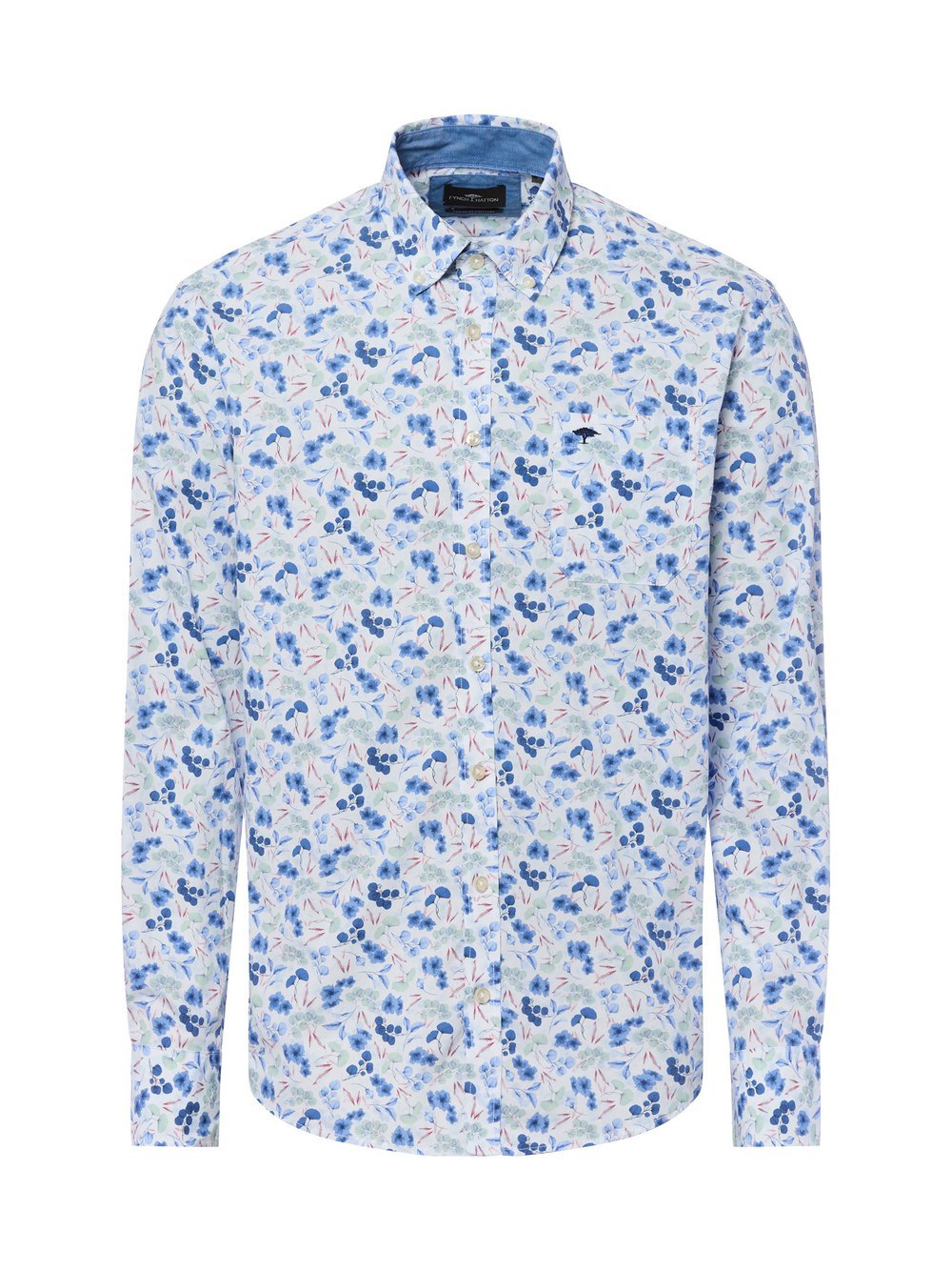 Fynch-Hatton Baumwollhemd Herren Regular Fit Baumwolle gemustert