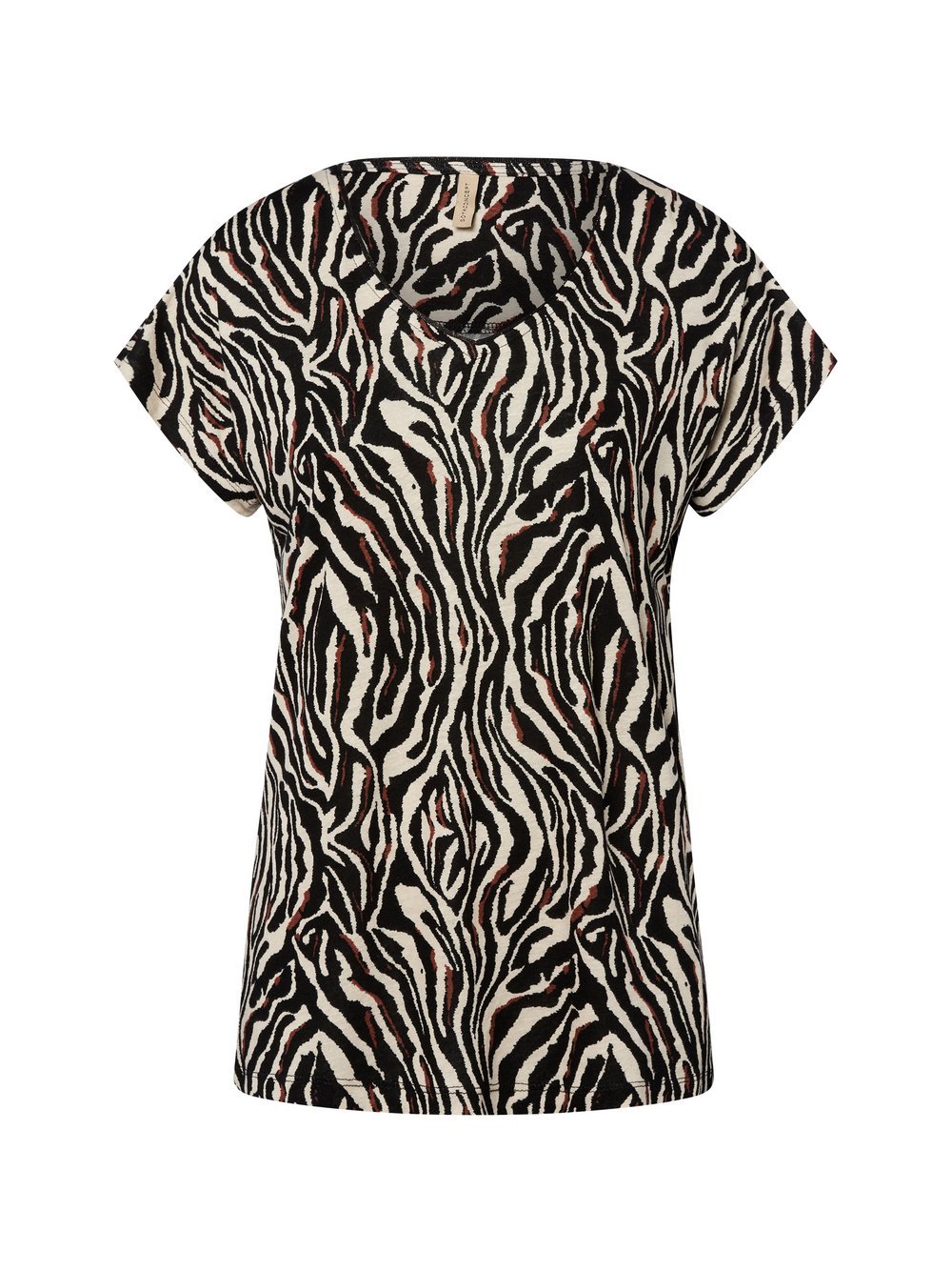 soyaconcept® T-Shirt mit Leinen-Anteil Damen gemustert