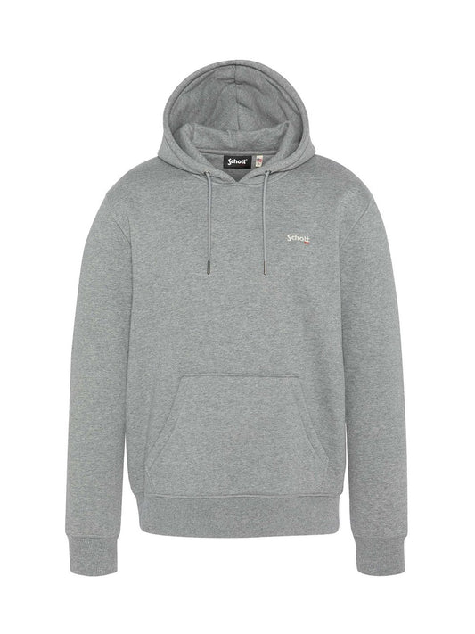 Schott N.Y.C. Kapuzensweatshirt Herren Baumwolle meliert