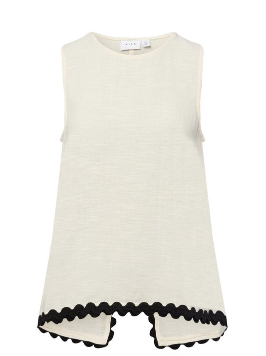 Vila Top Damen Baumwolle meliert