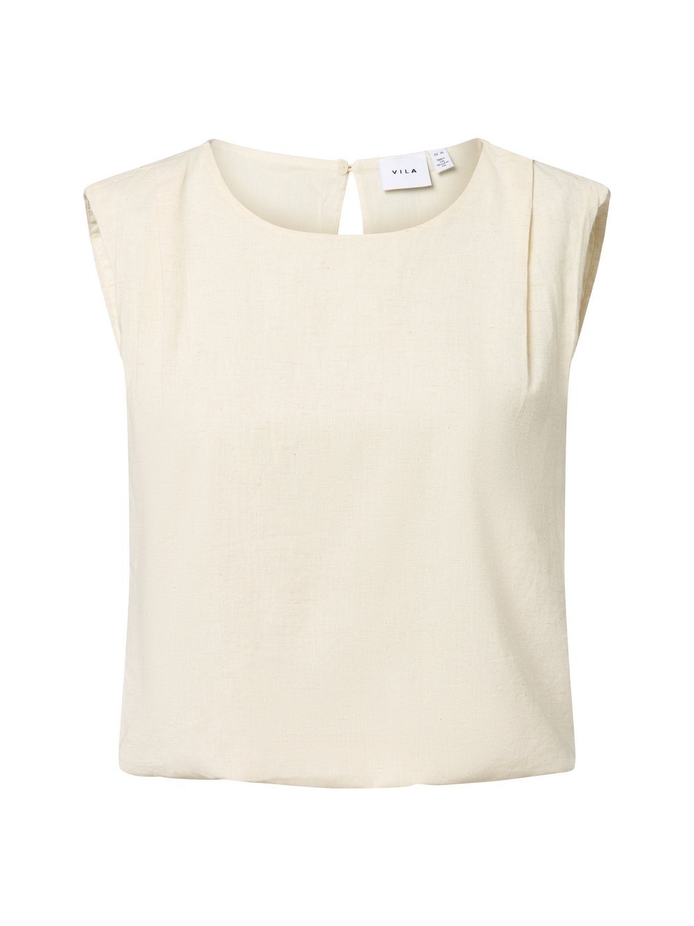 Vila Blusenshirt mit Leinen-Anteil Damen Baumwolle meliert