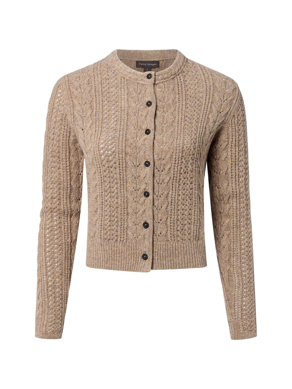 Franco Callegari Strickjacke mit Merino-Anteil Damen Grobstrick meliert