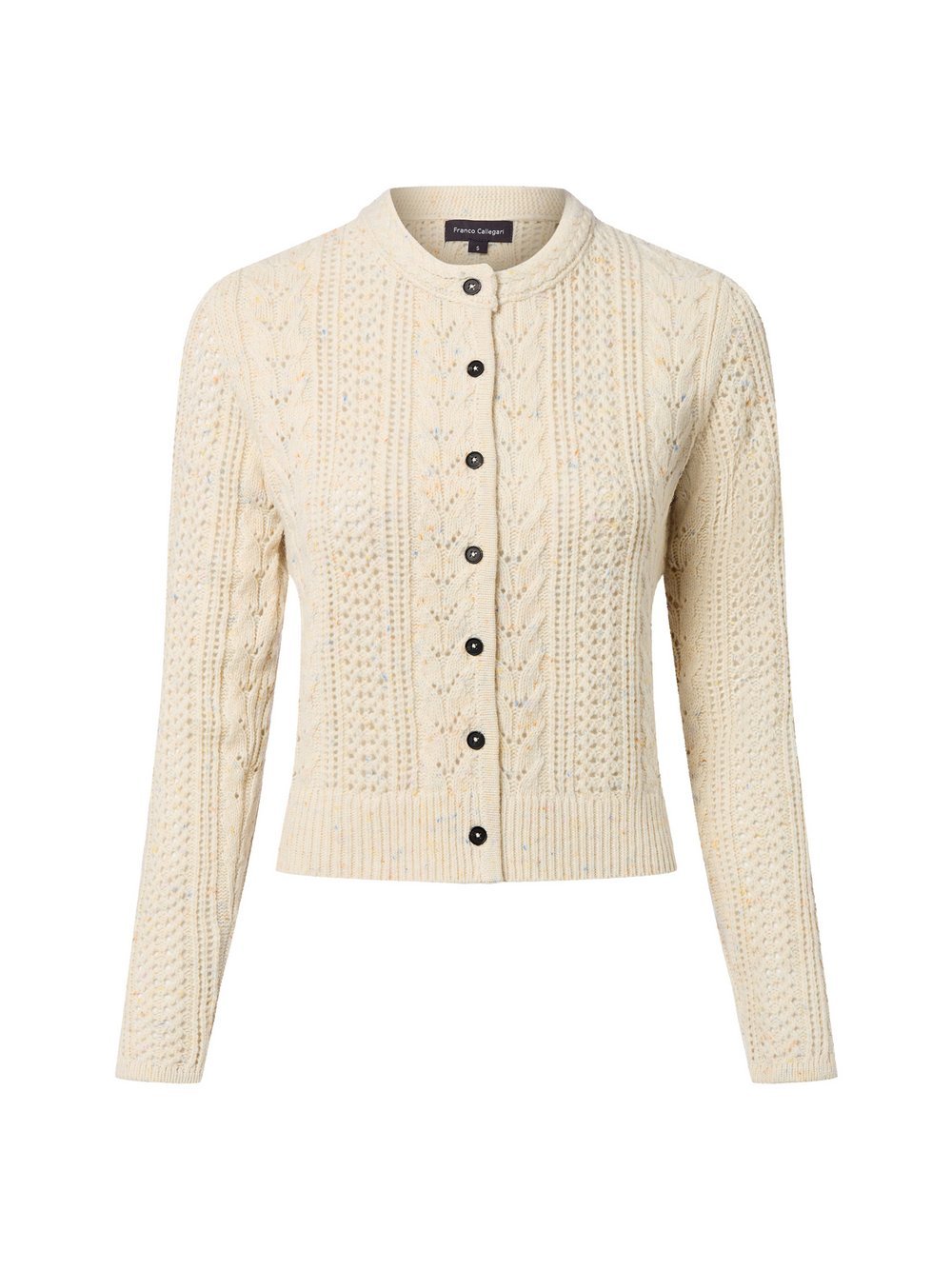 Franco Callegari Strickjacke mit Merino-Anteil Damen Grobstrick meliert