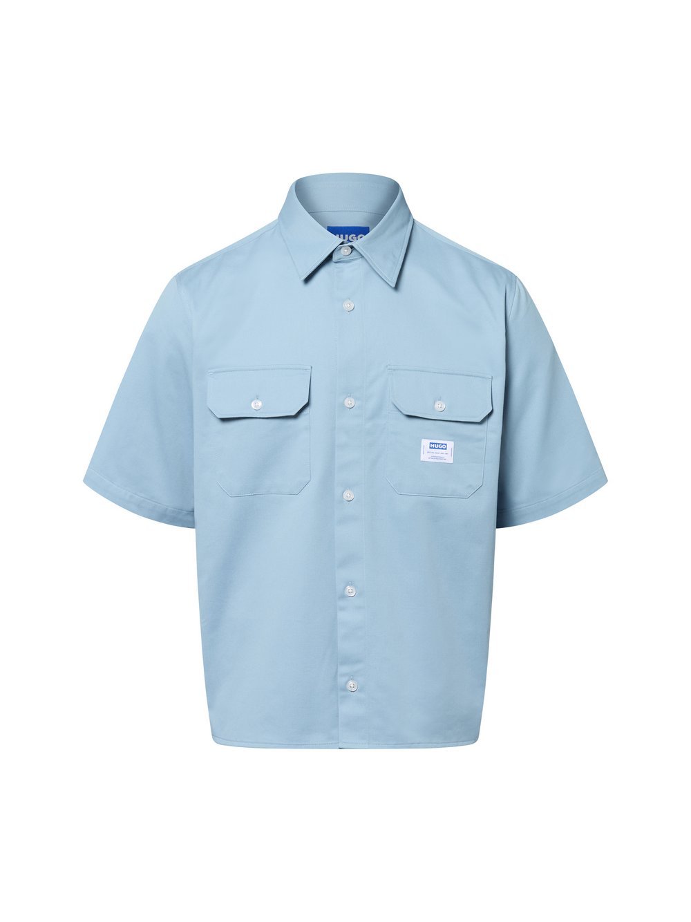 HUGO Kurzarm-Freizeithemd Herren Regular Fit Baumwolle