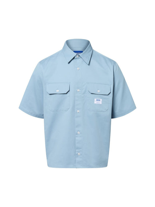 HUGO Kurzarm-Freizeithemd Herren Regular Fit Baumwolle