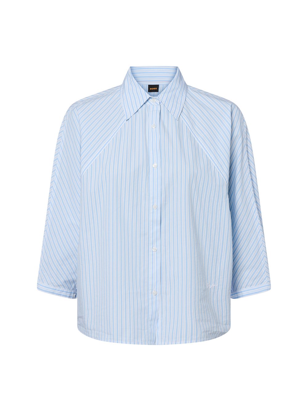 BOSS Hemdbluse Damen Baumwolle gestreift