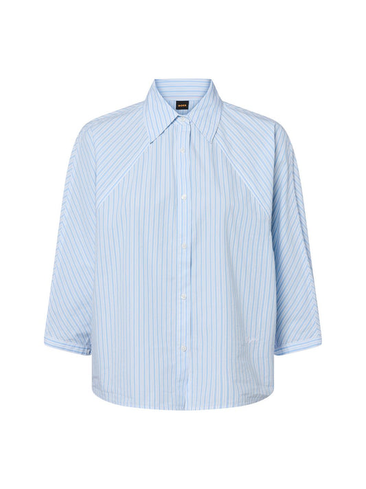 BOSS Hemdbluse Damen Baumwolle gestreift