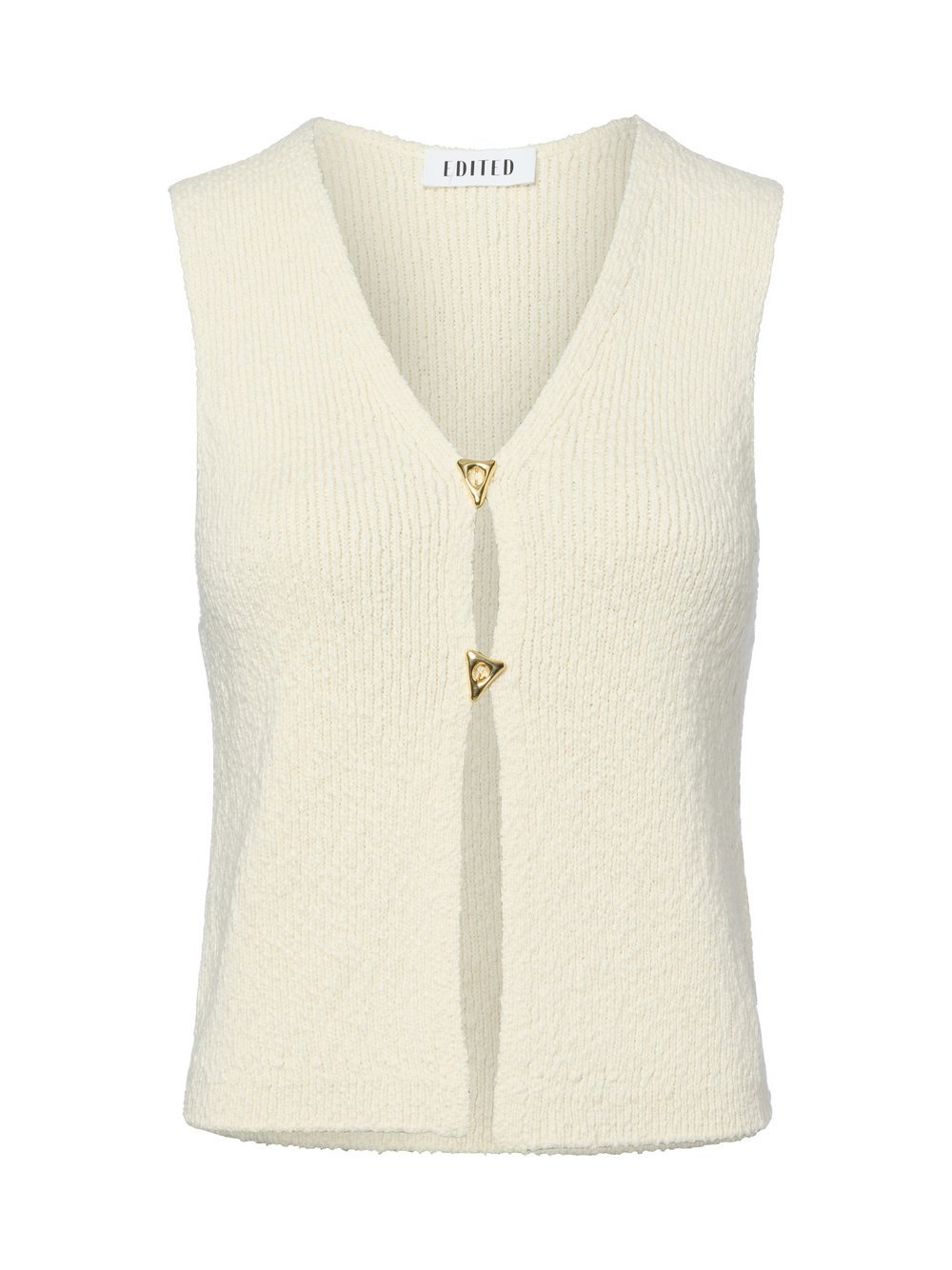 EDITED Strickweste Damen Baumwolle strukturiert