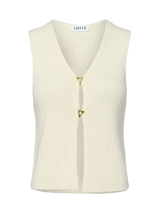 EDITED Strickweste Damen Baumwolle strukturiert