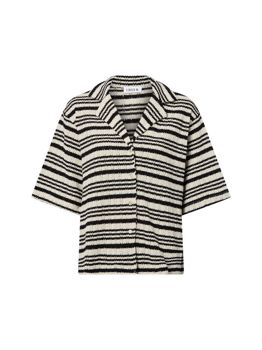 EDITED Kurzarmbluse Damen gestreift