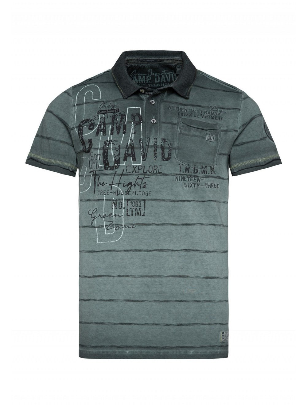 Camp David Poloshirt Herren Baumwolle bedruckt