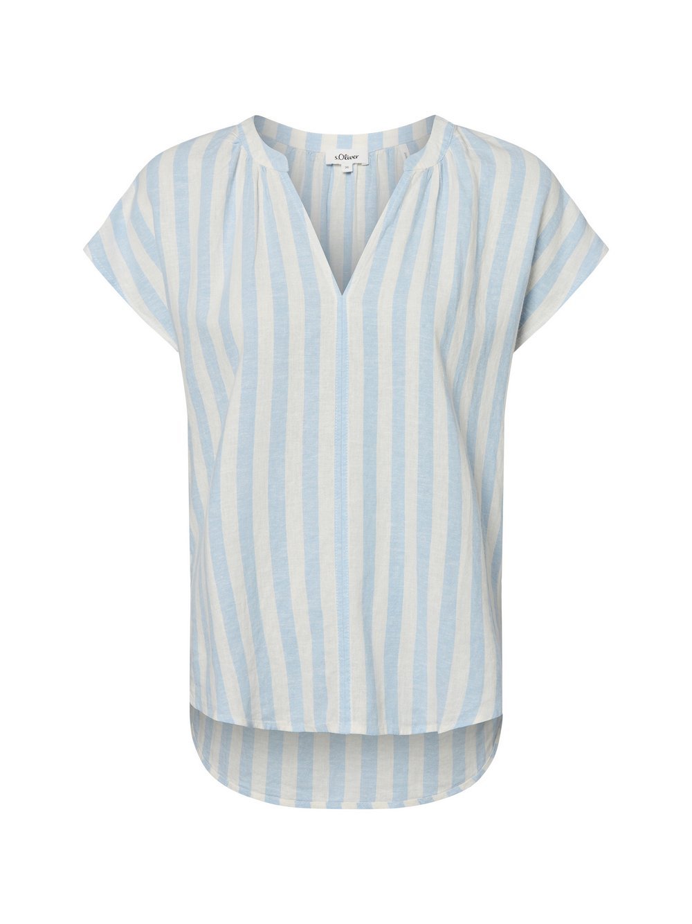 s.Oliver Bluse mit Leinenanteil Damen gemustert