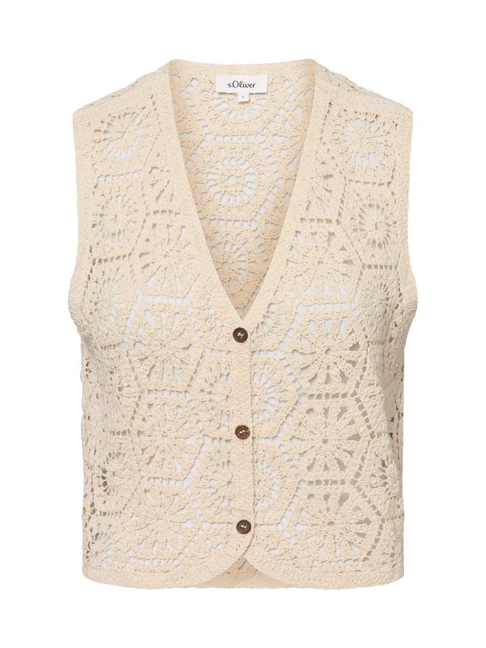 s.Oliver Häkelweste Damen Baumwolle strukturiert