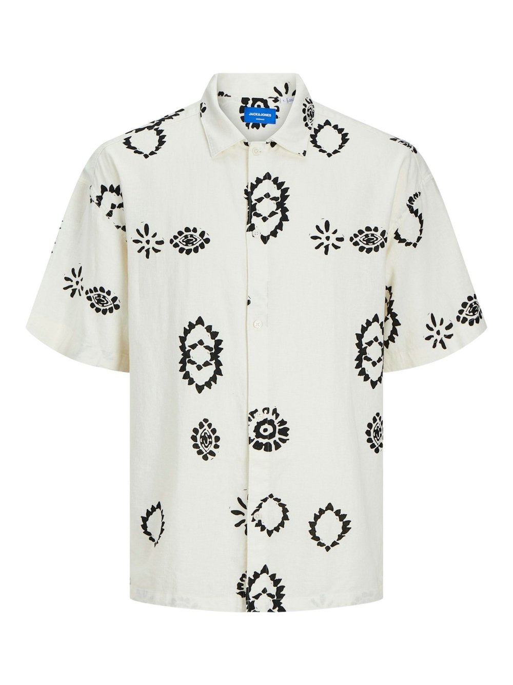 Jack & Jones Hemd Herren Comfort Fit Leinen gemustert