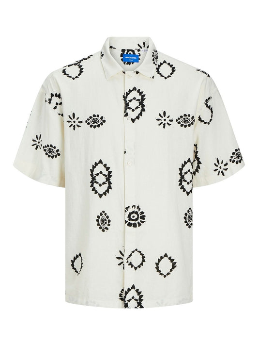 Jack & Jones Hemd Herren Comfort Fit Leinen gemustert