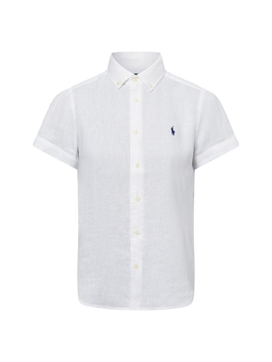 Polo Ralph Lauren Kurzarmbluse aus leinen Damen Leinen