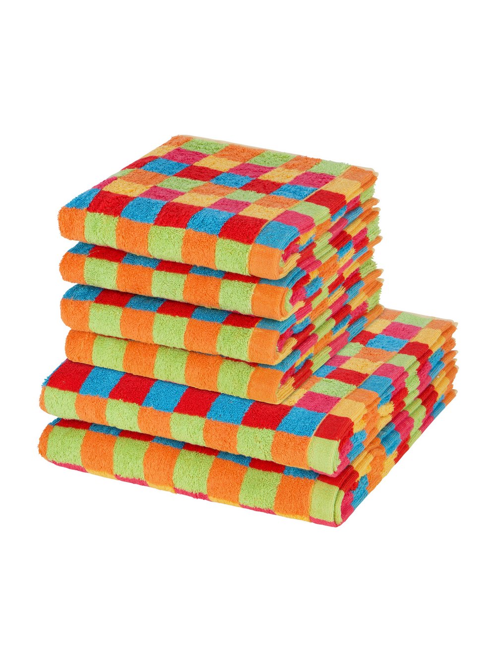 Cawö Handtuchset 6-teilig Damen Baumwolle kariert