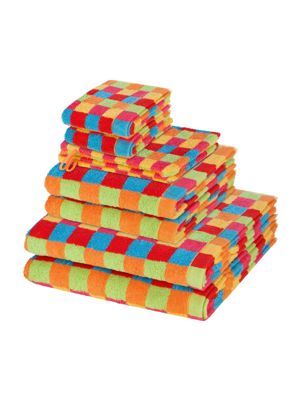 Cawö Handtuchset 8-teilig Damen Baumwolle kariert