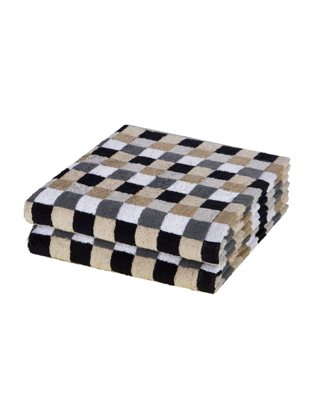 Cawö Handtuchset 2-teilig Damen Baumwolle kariert