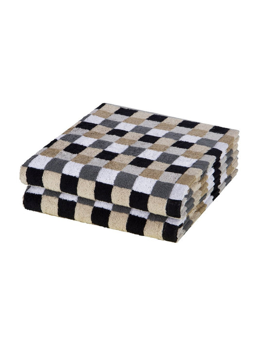 Cawö Handtuchset 2-teilig Damen Baumwolle kariert