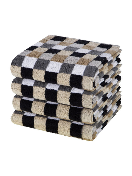 Cawö Handtuchset 4-teilig Damen Baumwolle kariert