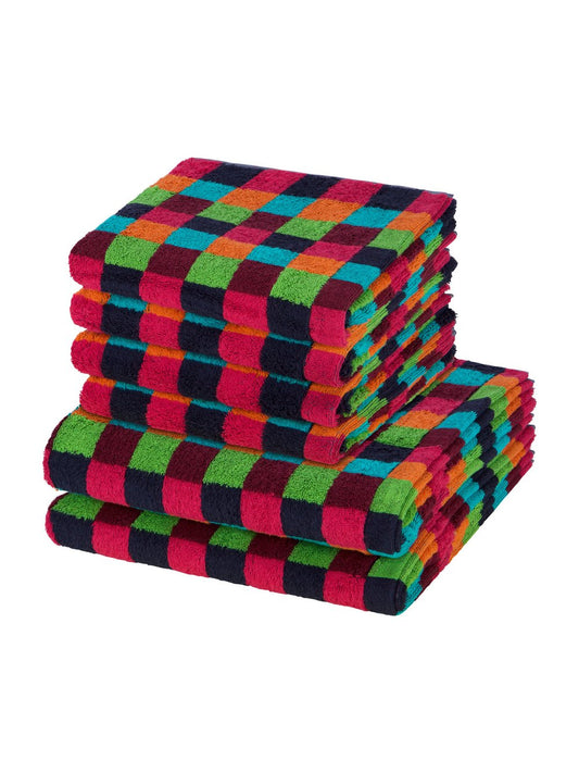 Cawö Handtuchset 6-teilig Damen Baumwolle kariert