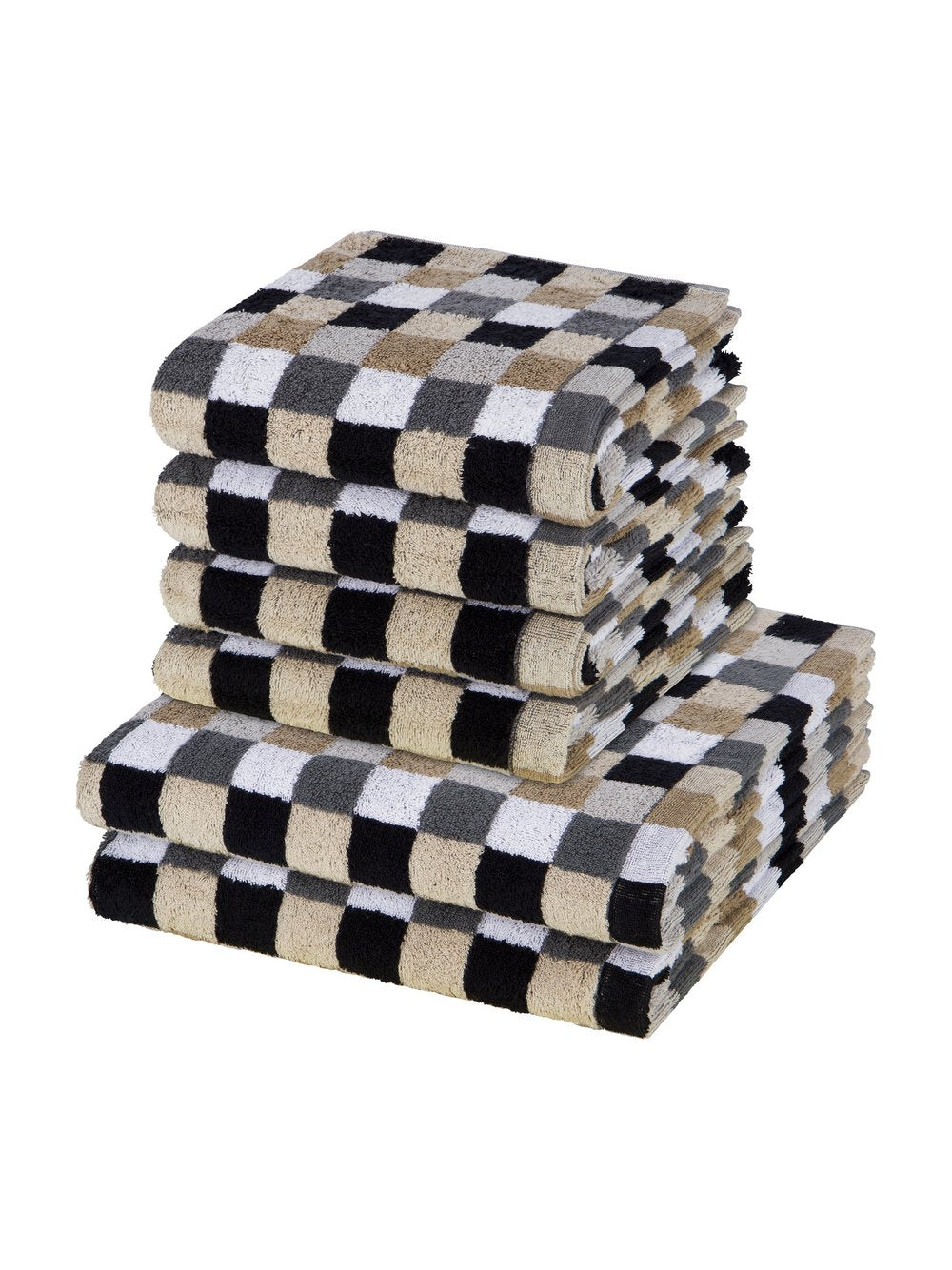Cawö Handtuchset 6-teilig Damen Baumwolle kariert