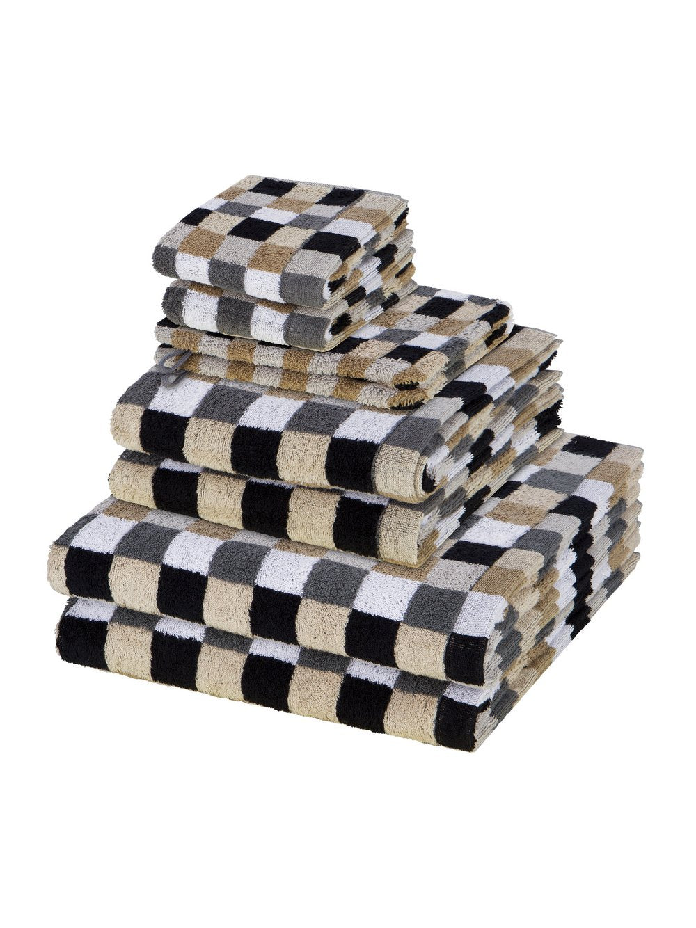 Cawö Handtuchset 8-teilig Damen Baumwolle kariert