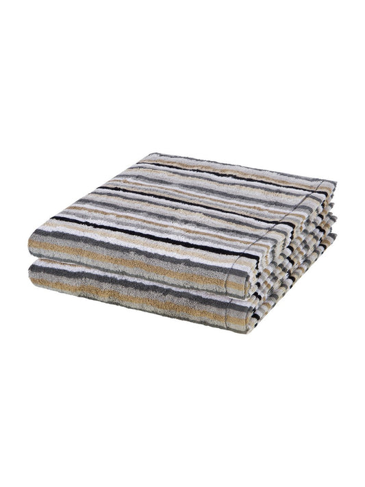 Cawö Handtuchset 2-teilig Damen Baumwolle gestreift
